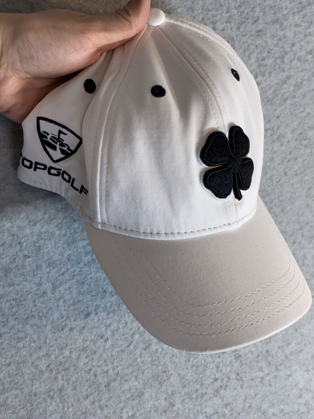Black Clover Top Golf M Sz L/xl Live Lucky Baseball premium Hat Stretch White